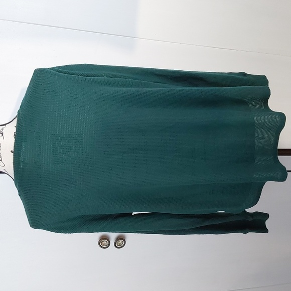 So- Womens Green Cozy Soft Button Tie Front Waffle Weave Top Sz.L - Picture 4 of 6